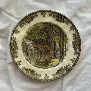 Vintage Johnson Bros &quot;The Village Street&quot; Collector&#39;s Plate from the &quot;The Friendly Village&quot; Series 60’s