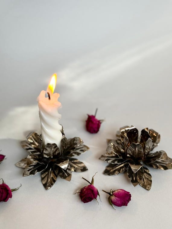 ヴィンテージ キャンドルスティック 2 個セット シルバーメッキ