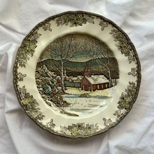 Vintage Johnson Bros &quot;The Village Street&quot; Collector&#39;s Plate from the &quot;The Friendly Village&quot; Series 60’s