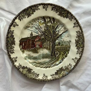 Plato de colección vintage &quot;Autumn Mists&quot; de Johnson Bros de la serie &quot;The Friendly Village&quot;
