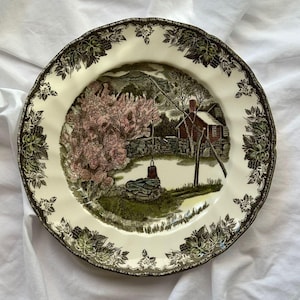 Plato de colección vintage &quot;The Well&quot; de Johnson Bros de la serie &quot;The Friendly Village&quot;