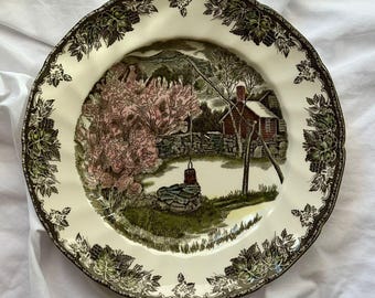 Plato de colección vintage &quot;The Well&quot; de Johnson Bros de la serie &quot;The Friendly Village&quot;