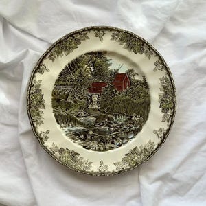 Plato de colección vintage Johnson Bros &quot;The Lily Pond&quot; de la serie &quot;The Friendly Village&quot;, años 60