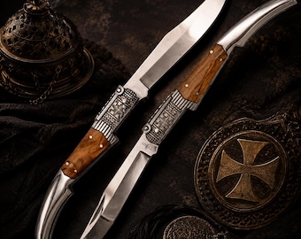Set Okapi Knife and Corsa VENDETTA Horn France Knife Steel