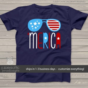 America shirt - summertime stars and strips - 'merica KIDS tshirt - perfect for July 4th festivities - SFJ-002v