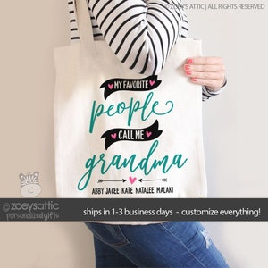 grandma bag | mother&#39;s day present tote bag | my favorite people call me grandma | gift bag grandma 22MD-099-Bag