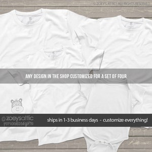 Matching sibling shirts Set of FOUR siblings shirts you choose the design and customize everything image 1