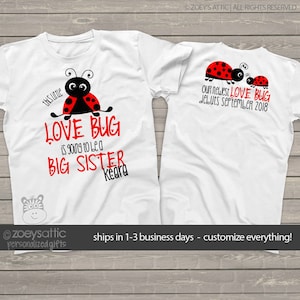 big sister shirt- to be sweet LADYBUG big sister announement t-shirt MBUG-002