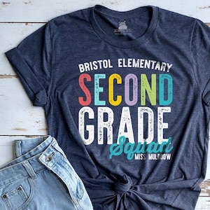 Second grade squad, first grade squad, any grade teacher team shirt - personalized for teachers team shirts- teacher squad 22MSCL-035-D