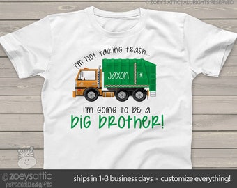 Big brother to be garbage truck pregnancy announcement Tshirt MDT-002