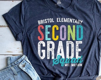 Second grade squad, first grade squad, any grade teacher team shirt - personalized for teachers team shirts- teacher squad 22MSCL-035-D
