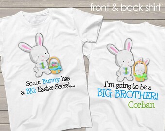 Easter big brother to be tshirt easter bunny big brother | Etsy