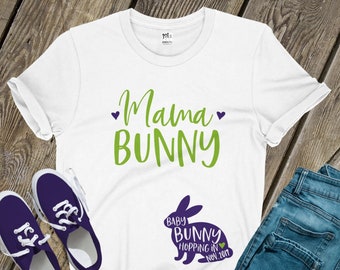 Easter pregnancy announcement shirt | mama bunny NON-MATERNITY unisex adult tshirt | fun easter pregnancy announcement shirt 22SNLE-079