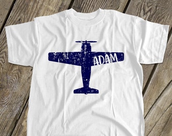 kids personalized airplane shirt | propeller airplane tshirt | prop plane kids shirt MSMP-034