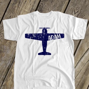 kids personalized airplane shirt | propeller airplane tshirt | prop plane kids shirt MSMP-034