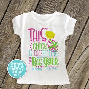 easter big sister to be shirt easter pregnancy announcement big sister going to be a big sister easter eggspecting big sister 22SNLE-031