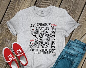 Teacher shirt - 101 Days Smarter - Dalmatian shirt for teachers personalized tee 100 days of school teacher personalized t-shirt 22MSCL-038