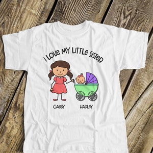Big Sister shirt or even big brother I Love my little sister t-shirt-so adorable for the new big sister MSTK-009sis image 1