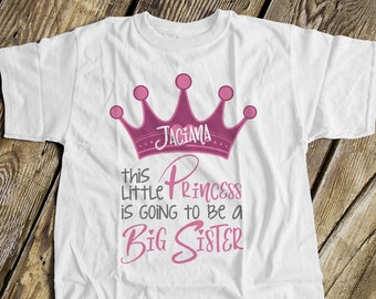 princess big sister to be - adorable big sister princess pregnancy announcement tshirt MGRL-007