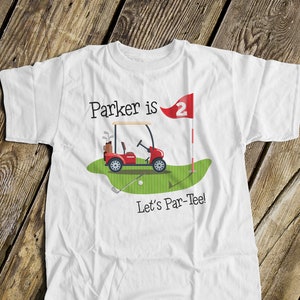 golf Birthday Boy shirt - PAR TEE shirt - golf  sports themed birthday party plain t-shirt 22BD-079