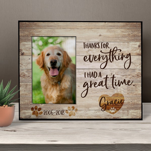 loss of pet gift | pet frame memorial | thanks for everything pet frame | Personalized Pet Memorial Frame - great gift for loss of pet