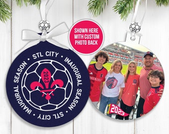 custom Stl City Soccer Ornament personalized with your photo commemorative inaugural season ornament STL city soccer personalized gifts