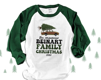 matching family christmas shirts fun old fashioned family christmas custom personalized family christmas raglan shirts holiday family tees