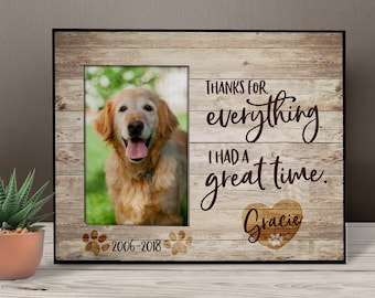 loss of pet gift | pet frame memorial | thanks for everything pet frame | Personalized Pet Memorial Frame - great gift for loss of pet