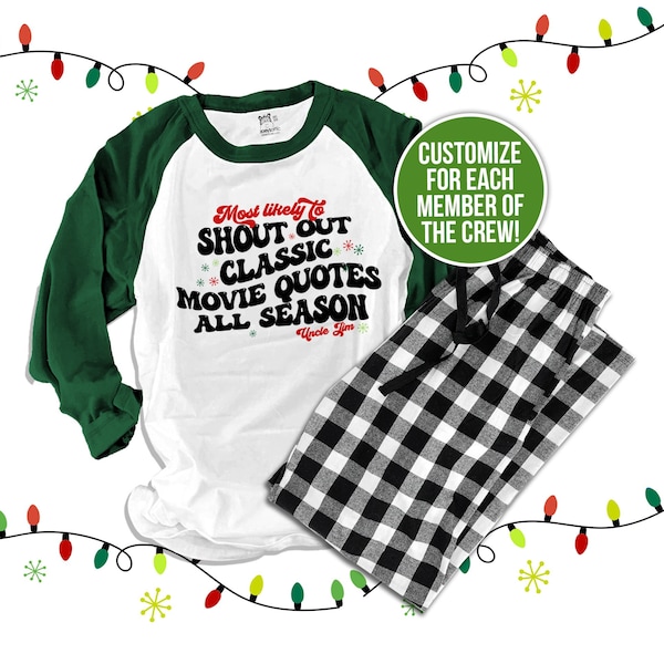 matching family christmas outfits most likely to sayings custom for wach family member shirts and/or pants perfect christmas matching shirts