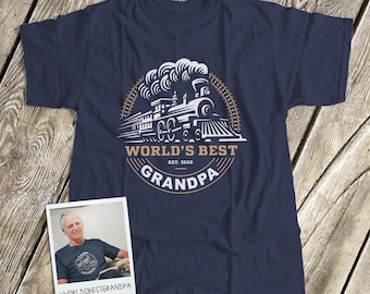 Grandpa shirt | world's best grandpa unisex DARK t-shirt | steam engine train grandpa shirt | great gift for papa or grandpa 22FD-085-D