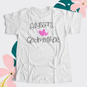 Baptismal christening gift from child to godmother personalized Tshirt 22MD-107