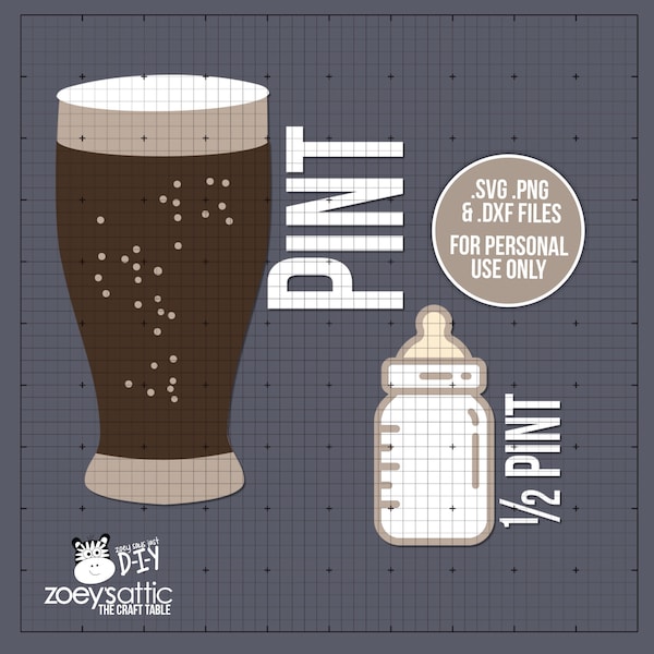 father's day svg pint half pint set .svg .png digital file for PERSONAL CRAFT use -do it yourself pint half pint beer glasses svg SVG-019