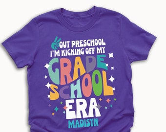 preschool graduation shirt colorful custom personalized in my kindergarten grade school era custom t-shirt