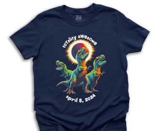 Tee-shirt Eclipse 2024 T-Rex Eclipse Shirt Vêtements Eclipse totale de soleil Équipement d'observation Eclipse T-shirt Eclipse drôle de dinosaure