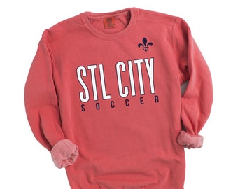 STL City soccer sweatshirt | st louis soccer comfort colors crewneck sweatshirt | stl city soccer club sweatshirt