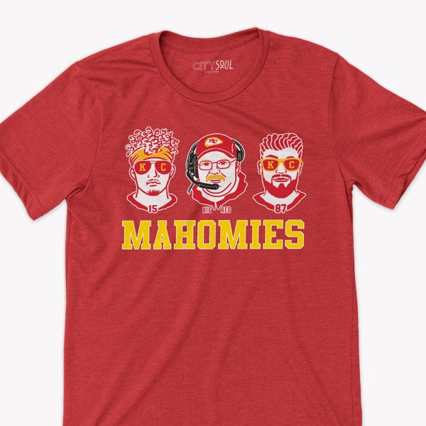Mahomies KC football shirt | funny mahomes chiefs DARK tshirt | kansas city football mahomes unisex tee | football KC chiefs 22city-004d