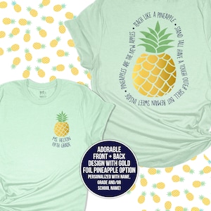 pineapple team teacher shirts teach like a pineapple fun colorful team teacher shirts with or without gold foil fruit themed teacher shirts