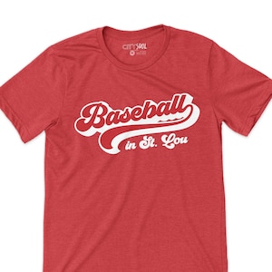 St. Louis Baseball Shirt Retro Swoosh Design Baseball in St