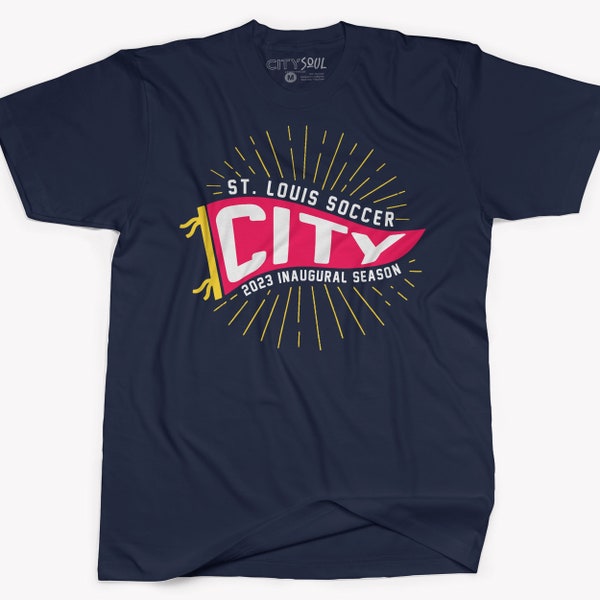 st louis soccer shirt | stl soccer city flag pennant unisex adult DARK tshirt | saint louis soccer inaugural season 2023 tee msls-013d