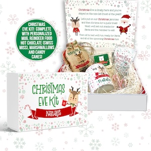 christmas eve kit | hot chocolate and treat christmas eve box kit with all the goodies | goodbye elf christmas eve box hello santa reindeer