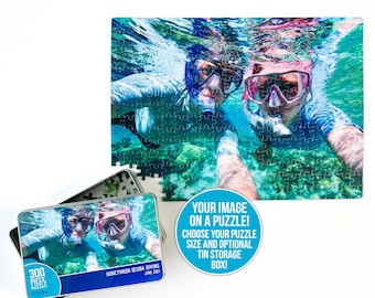 personalized photo puzzle with box or tin custom photo puzzle gifts newlywed gift pet lover gift new baby gift puzzles with photos gifts