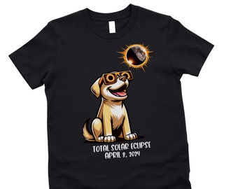 Tee shirt Eclipse 2024 chiot chien Tee shirt Eclipse 2024 adorable toutou toutou éclipse totale de Soleil de l'école Tee shirt chien cool rigolo le 8 avril 2024