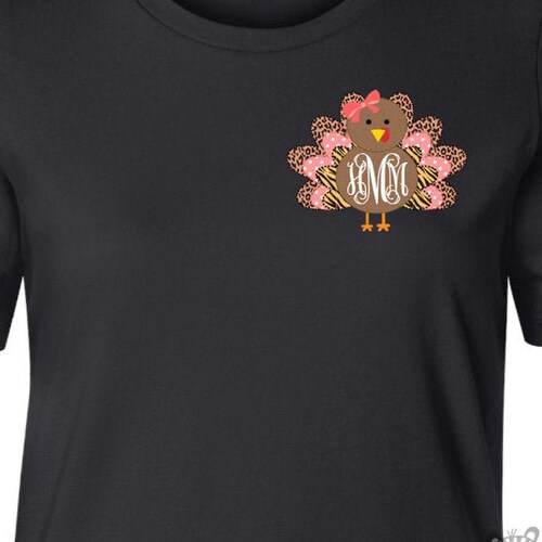 Thanksgiving Shirt Monogram Turkey