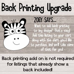 Back Printing Add On - Upgrade