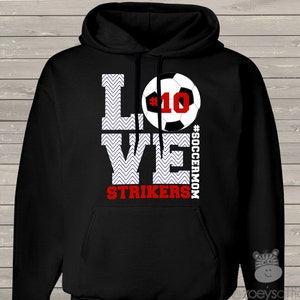 Soccer mom hoodie sweatshirt LOVE - great gift for birthday or Mother&#39;s Day 22SPRT-011-V