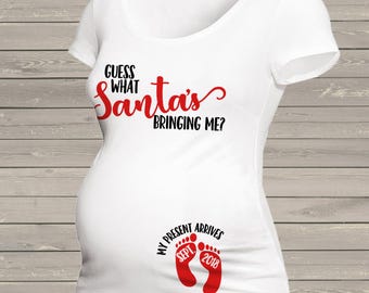 christmas guess what santas bringing me non maternity or maternity shirt fun holiday pregnancy announcement shirt mmat 006 - Maternity Christmas christmas guess what santas bringing me non maternity or maternity shirt fun holiday pregnancy announcement shirt mmat 006 - Maternity Christmas