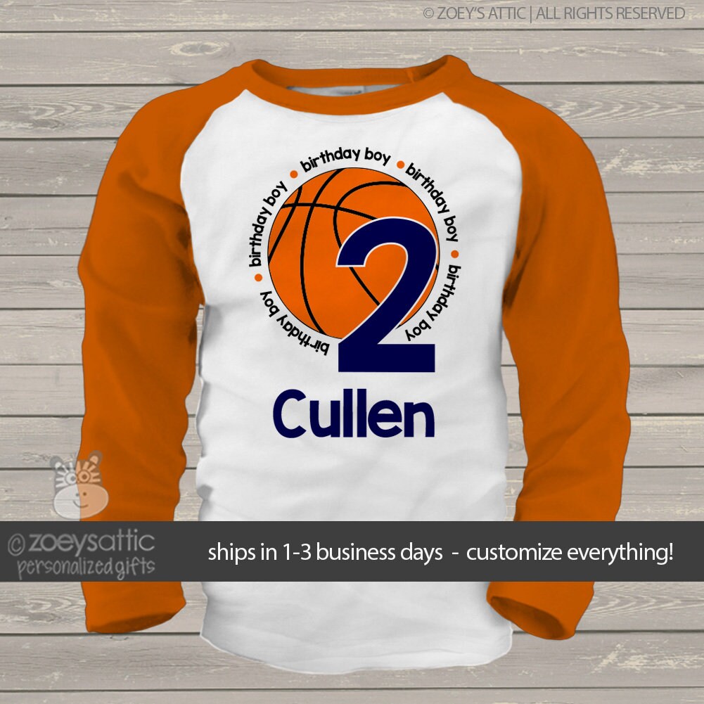 Customized Birthday Boy Family Matching T-Shirts - Sports Basketball Theme (Gildan, 100% Cotton)
