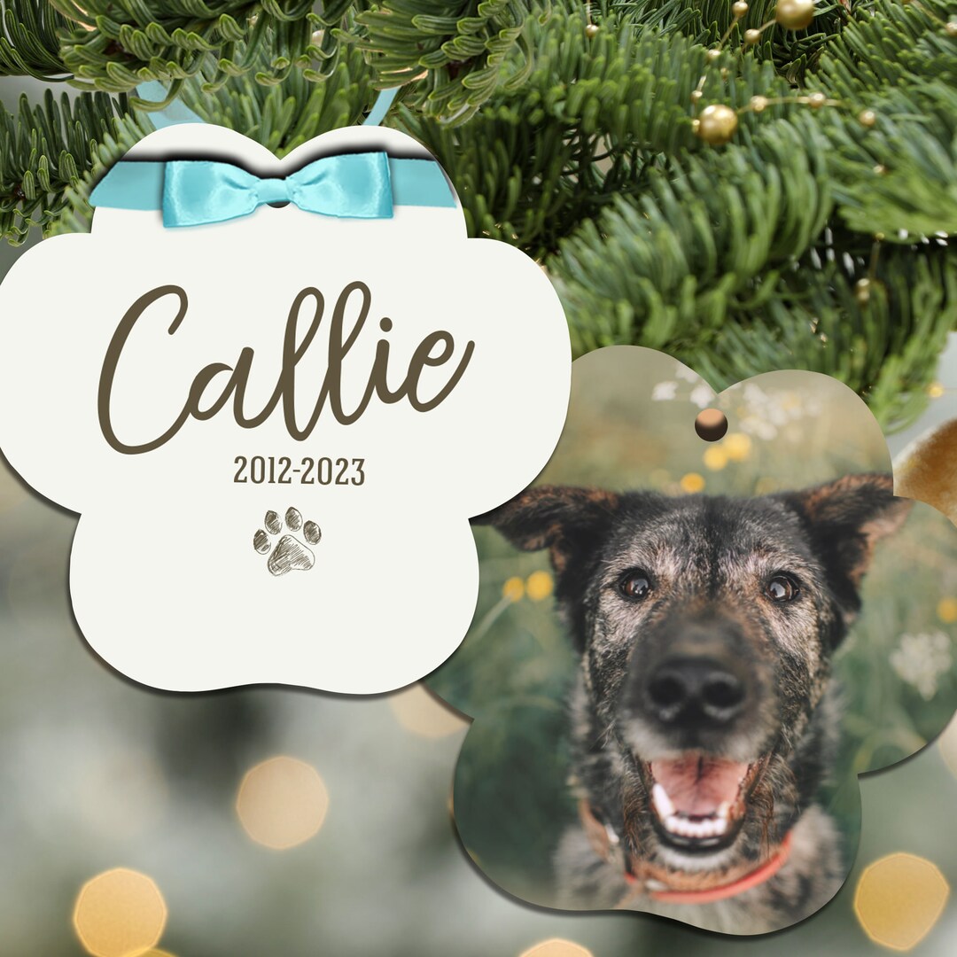 Paw Print Memorial Christmas Ornament Pet Ornament | Dog Ornament | Cat ...
