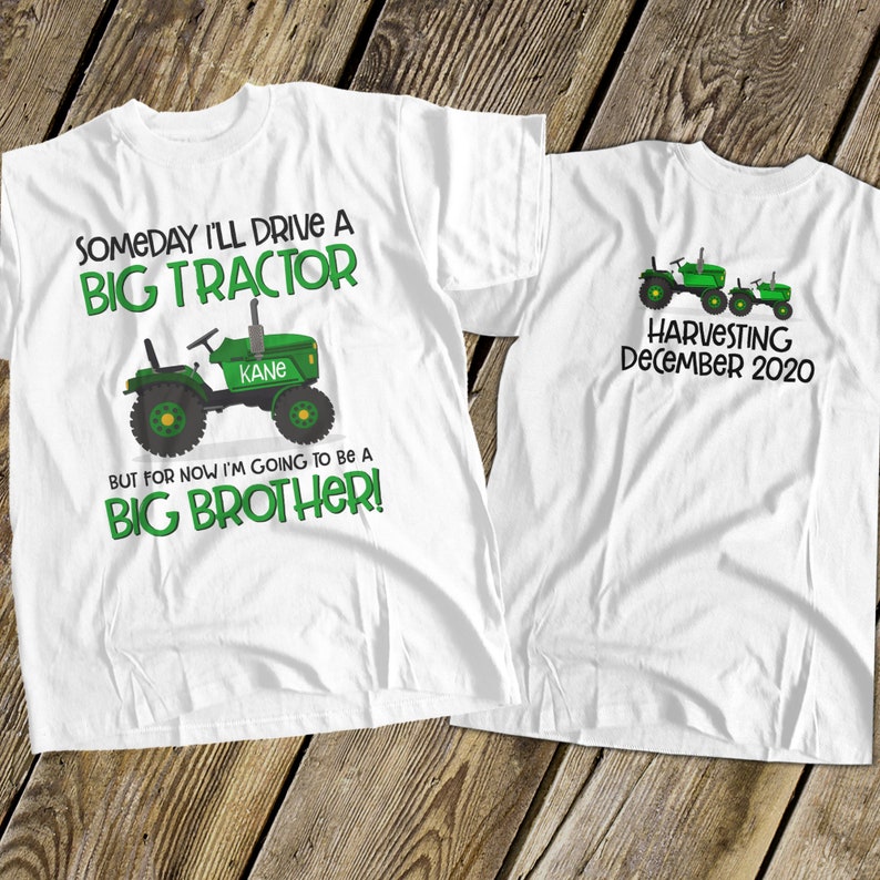 tractor big brother shirt perfect pregnancy announcement for the big brother to be MTRC-007 image 1