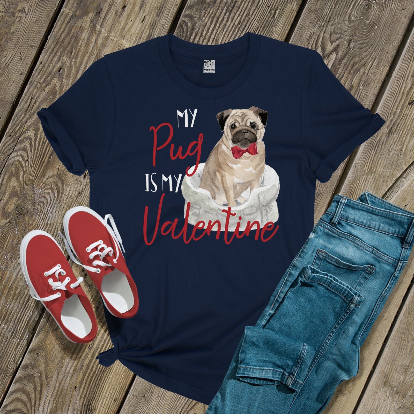 pug valentine shirt
